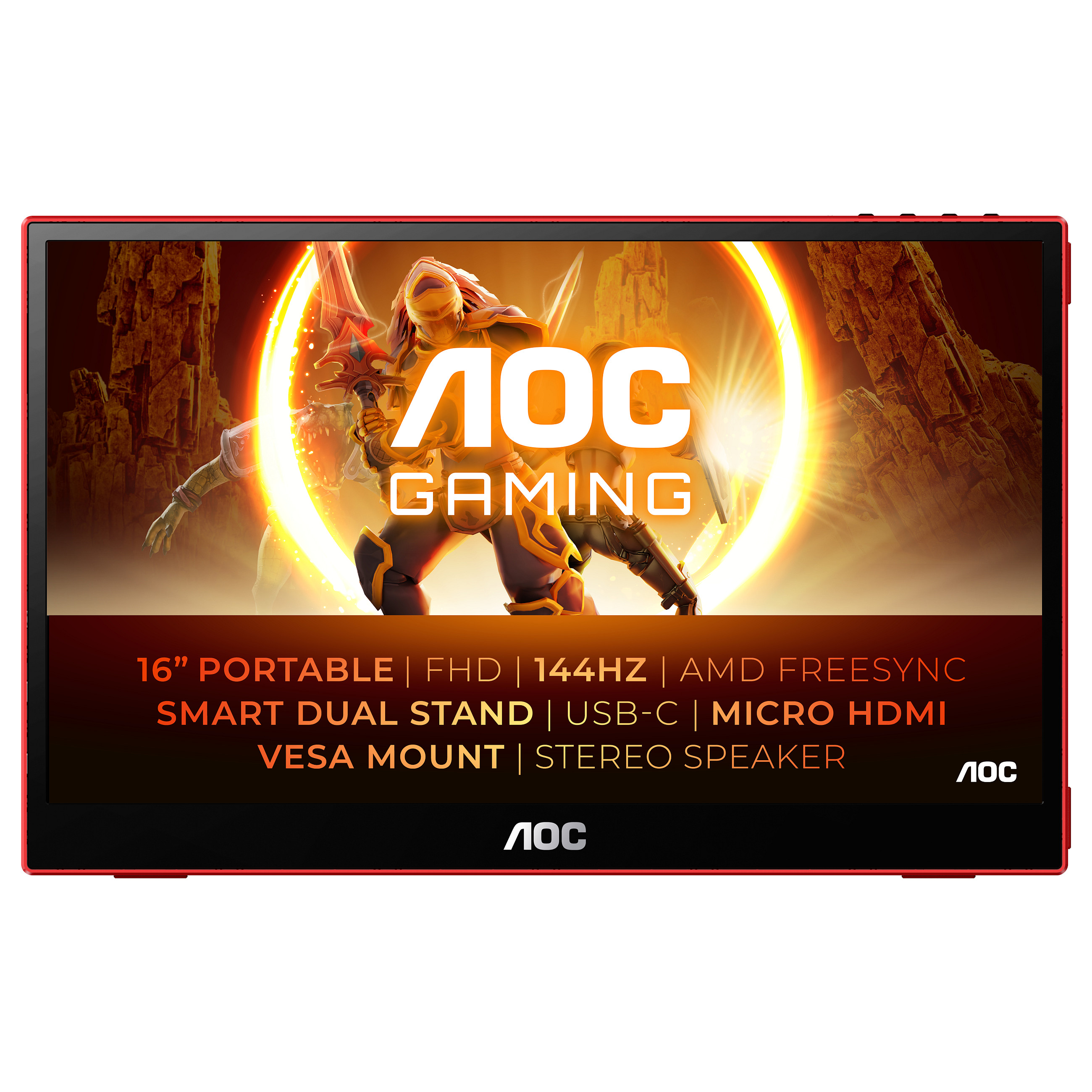 Monitor AOC 16G3 (15,6" IPS, 144Hz, 1920x1080 FHD, gaming, prijenosni) crni-20