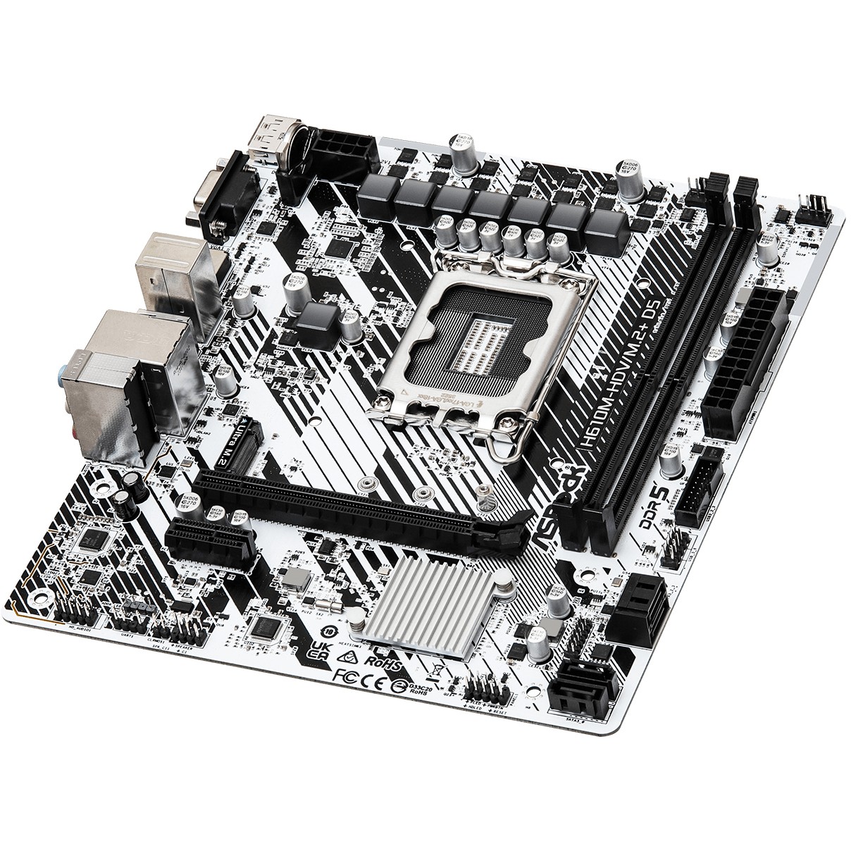 Matična ploča ASRock H610M-HDV/M.2+ D5 (Intel H610, LGA1700, DDR5, Micro-ATX)-3