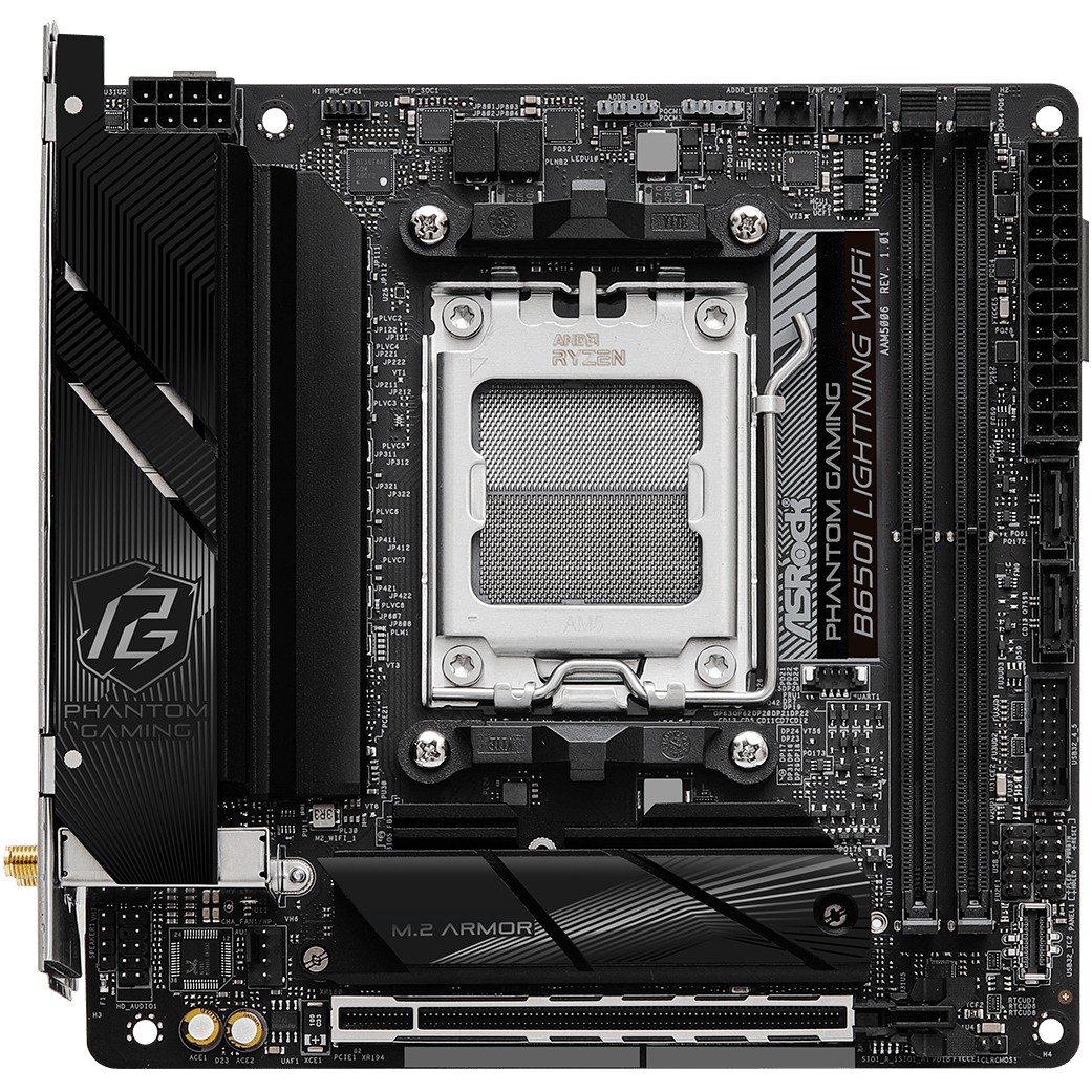 Matična ploča ASROCK Phantom Gaming B650I Lightning WiFi (mini ITX, Socket AM5, AMD B650, DDR5 SDRAM, PCIe 5.0, Wi-Fi 6E)-3