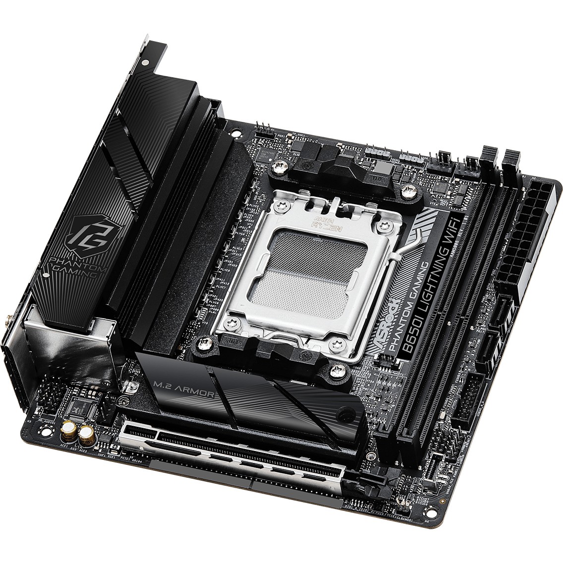 Matična ploča ASROCK Phantom Gaming B650I Lightning WiFi (mini ITX, Socket AM5, AMD B650, DDR5 SDRAM, PCIe 5.0, Wi-Fi 6E)-4