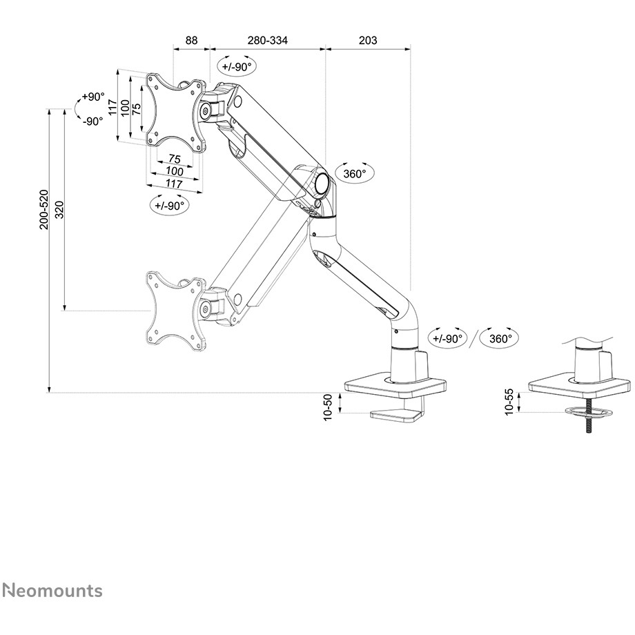 Mounting kit Neomounts DS70S-950BL1 full-motion za monitor crna-23