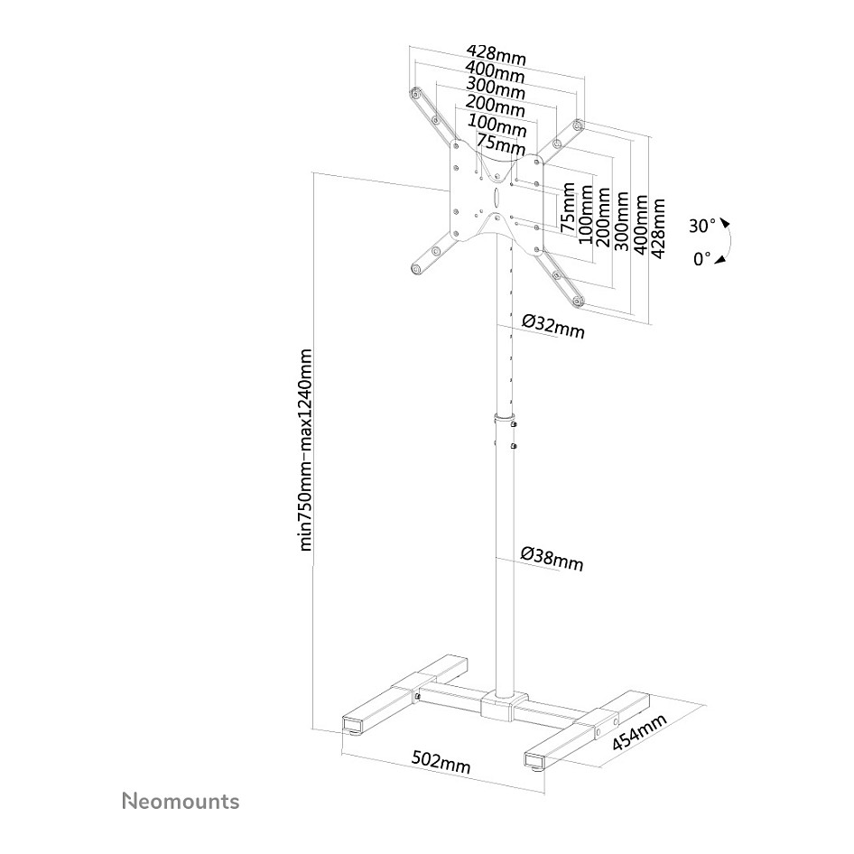 Podni stalak za TV NEOMOUNTS NS-FS100BLACK (za ekrane 27-55", do 20 kg, VESA 400x400)-18