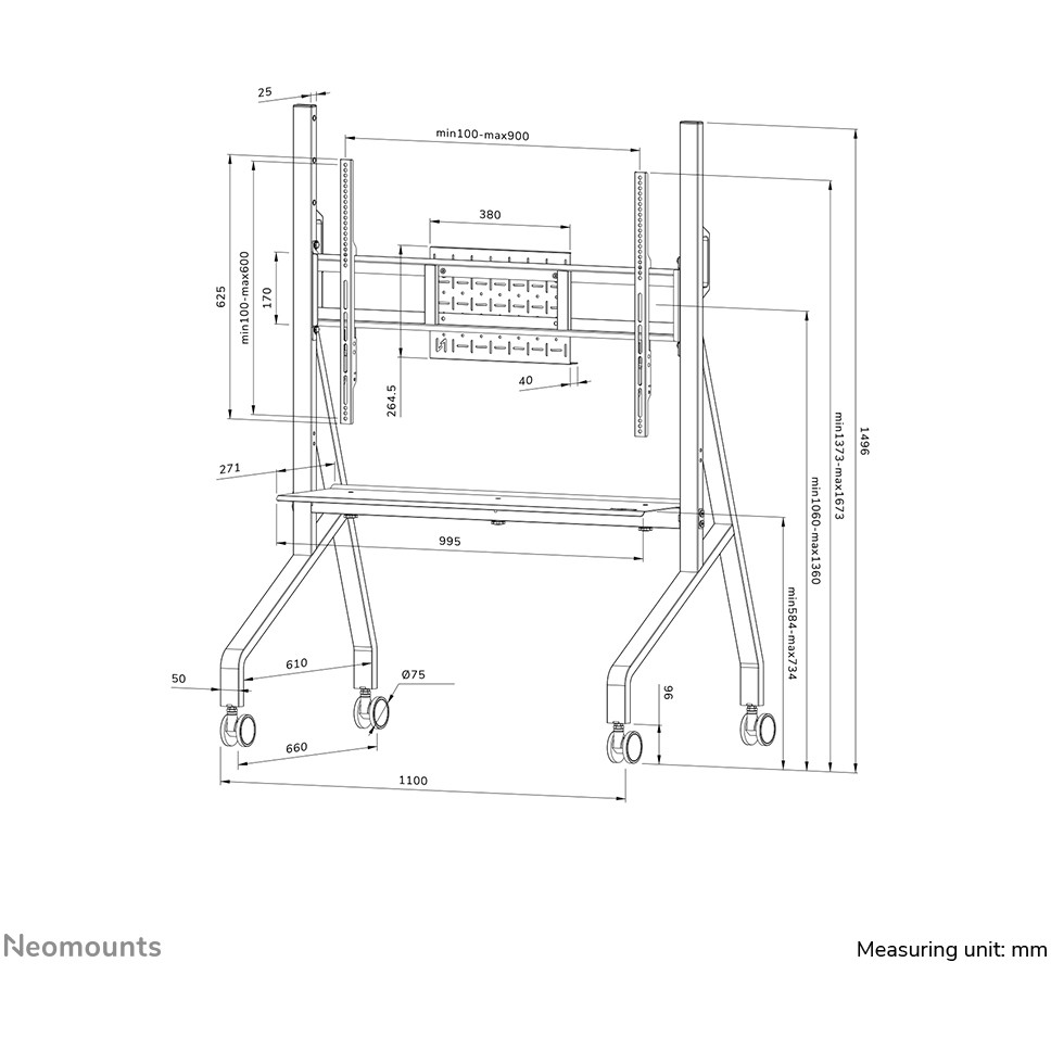 Stalak za TV NEOMOUNTS MOVE Go FL50-525WH1 - bijeli-23