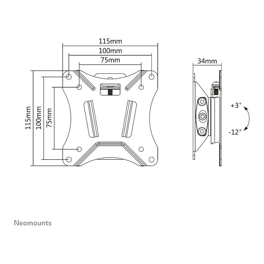 Neomounts NM-W60 bracket - tilt - for LCD display - crna-8