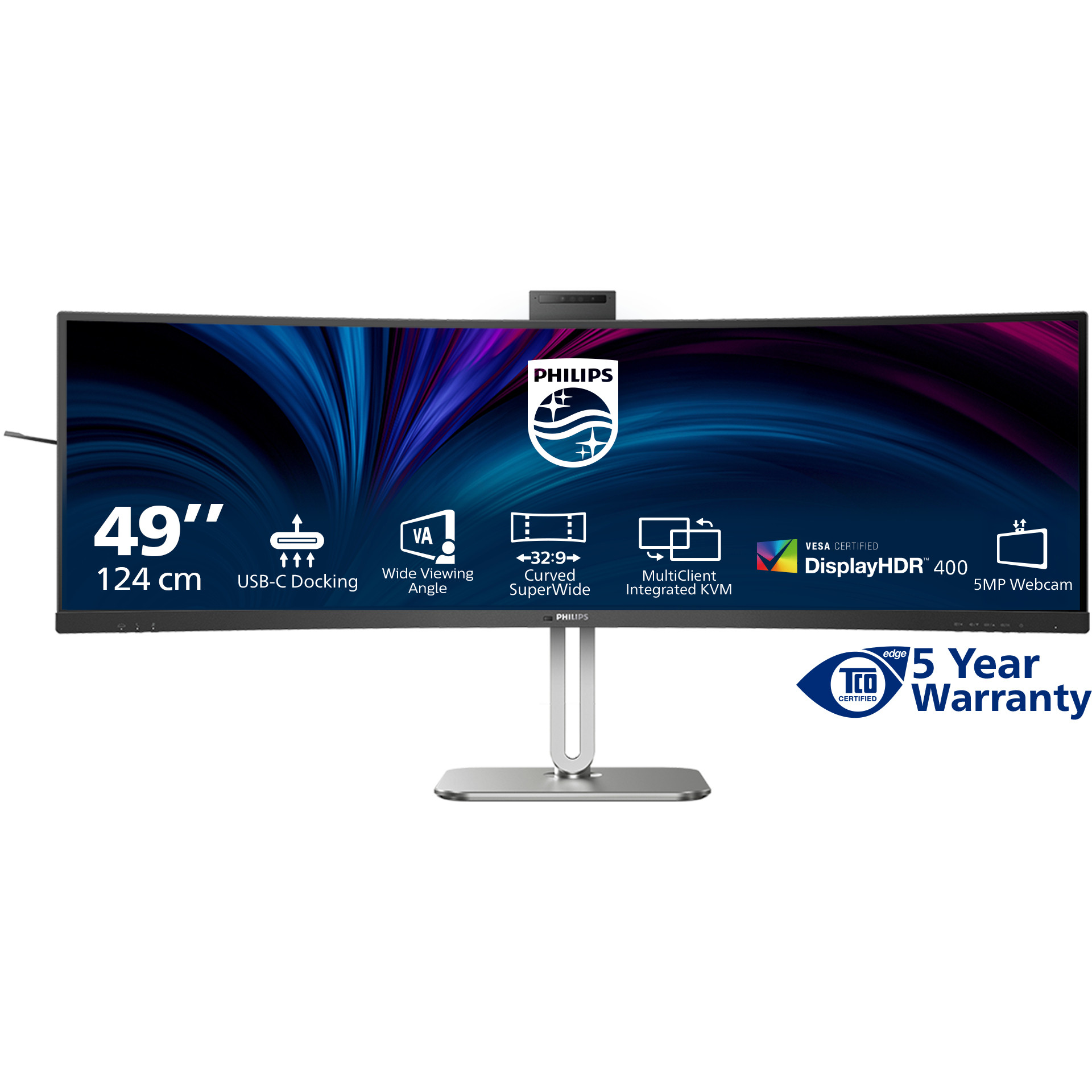 Monitor PHILIPS 49B2U5900CH 49" curved Dual Quad HD HDR-25