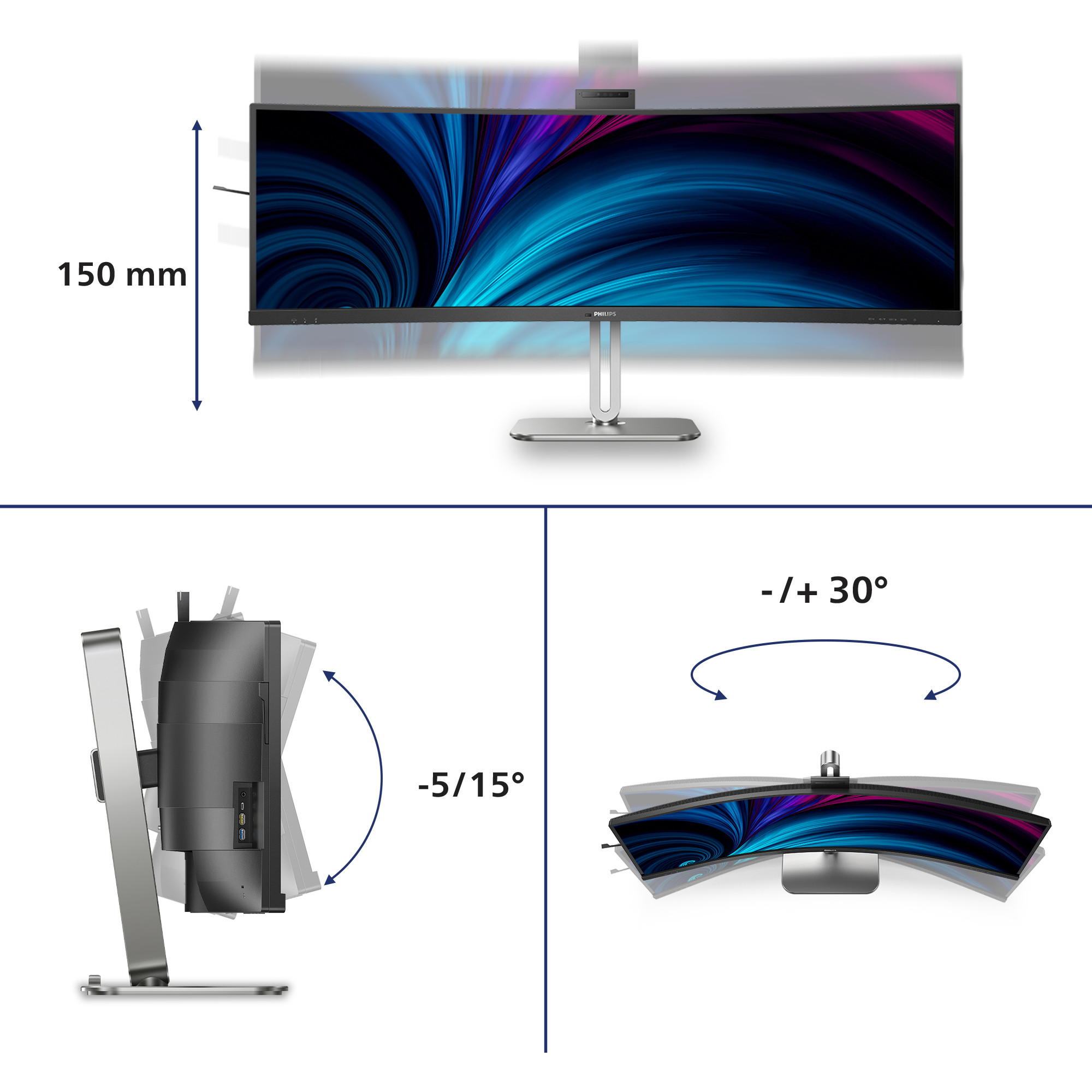 Monitor PHILIPS 49B2U5900CH 49" curved Dual Quad HD HDR-30