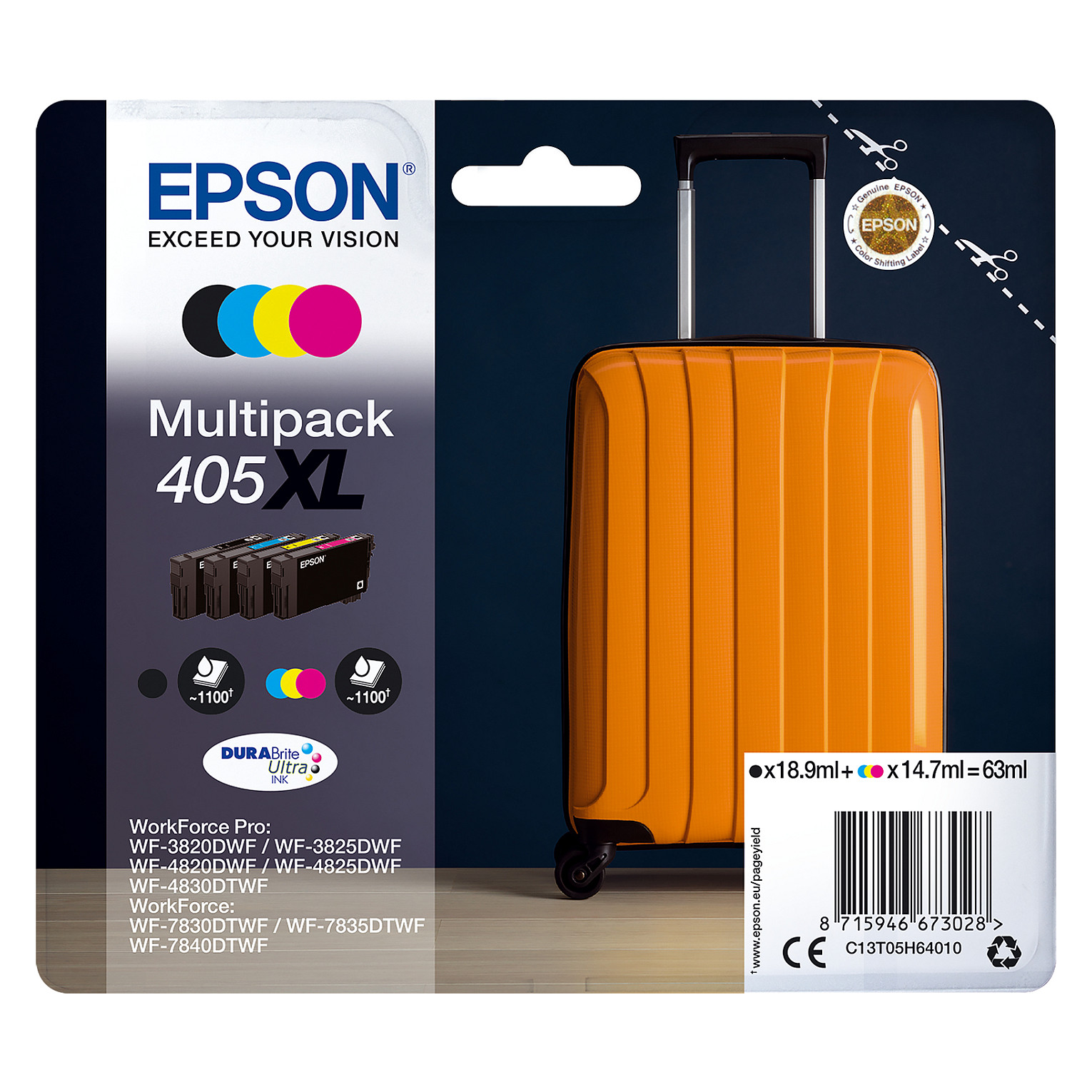 Tinta EPSON 405XL Multipack - 4-pack - XL - crna, žuta, cijan, magenta - originalna-4