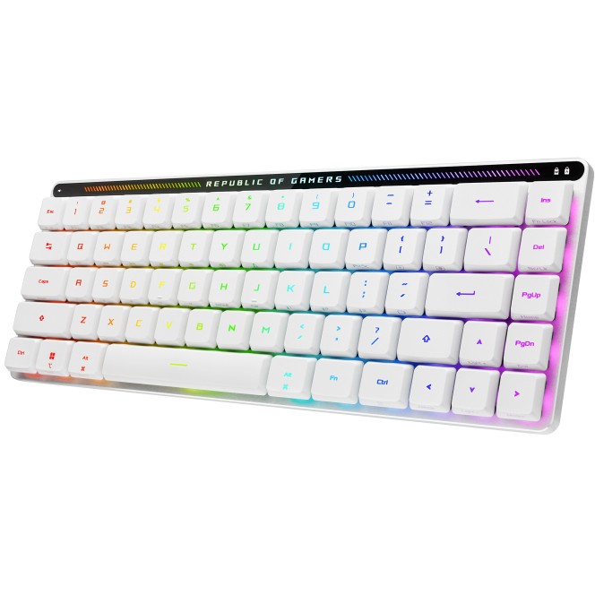 Tipkovnica ASUS ROG Falchion RX Low Profile (RGB LED, bežična, USB, QWERTZ, bijela boja) – internacionalna non HR tipkovnica-5