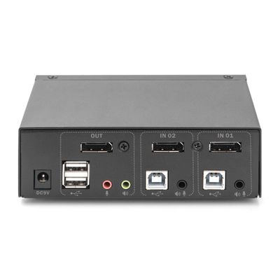 KVM Switch DIGITUS DS-12870 (2-portni, 4K 60Hz, DisplayPort, USB, Audio)-1