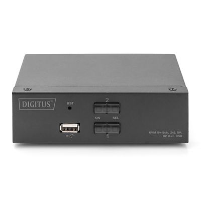 KVM Switch DIGITUS DS-12870 (2-portni, 4K 60Hz, DisplayPort, USB, Audio)-0