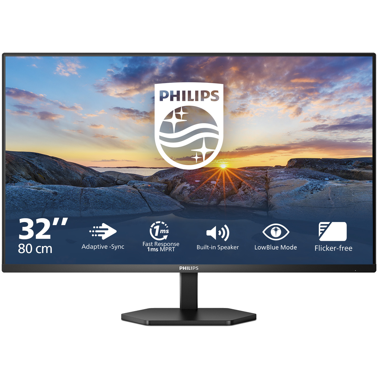 Monitor PHILIPS 32E1N3100LA (32" Full HD, AMD Adaptive-Sync, Flicker-Free, LowBlue Mode, HDMI/VGA)-8