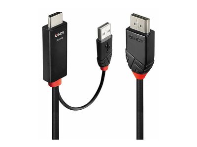Aktivni adapter kabel LINDY HDMI na DisplayPort 1.2 (1m, 4K 60Hz)-0