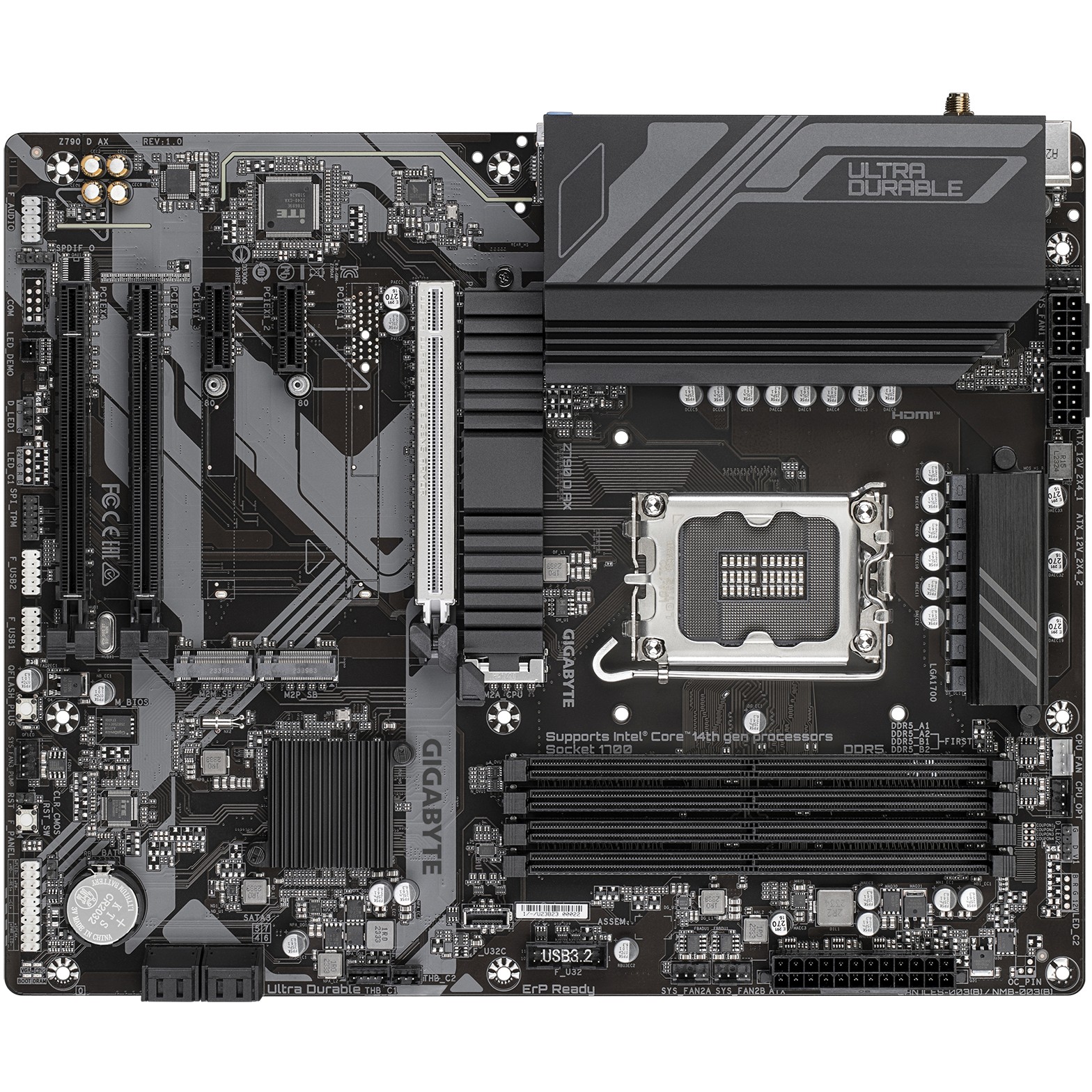 Matična ploča GIGABYTE Z790 D AX - Supports Intel Core 14th Gen CPUs, 12+1+1 Phases Digital VRM, up to 7600MHz DDR5 (OC)-13
