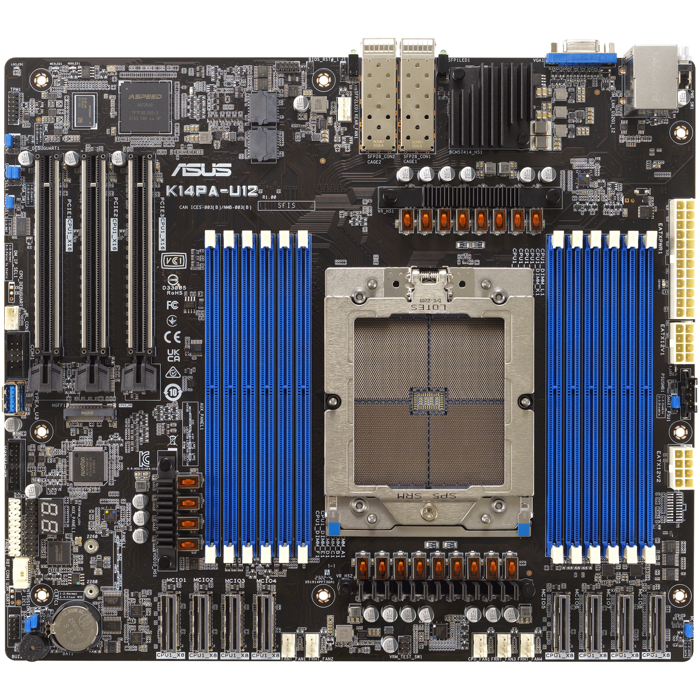 Matična ploča ASUS K14PA-U12/ASMB11 (Socket SP5, SSI CEB, AMD EPYC 9004, DDR5, 25GbE)-3