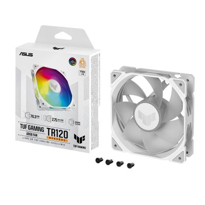 Računalni hladnjak ASUS TUF GAMING TR120 ARGB REVERSE 1-pack White (12 cm, ARGB LED, ASUS Aura Sync, Double Layer Fan Blade Design, PWM kontrola)-2