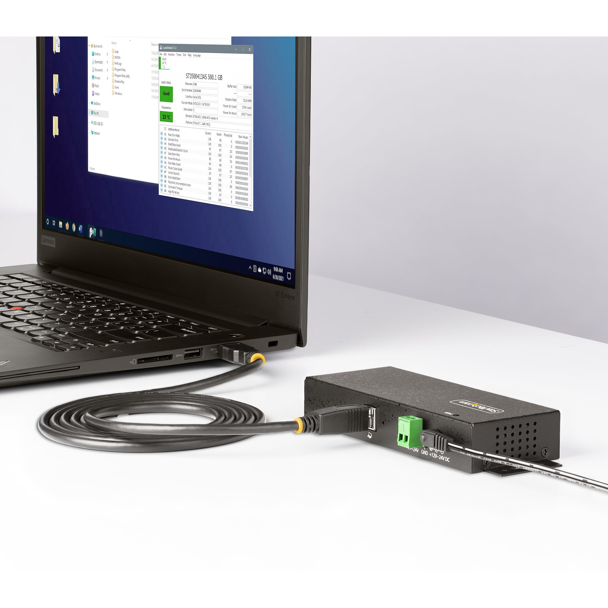 USB Hub STARTECH 7-Port Industrial Housing (USB 3.0/3.1/3.2 Gen 1 5 Gbps, 7 USB-A portova, metalno kućište, ESD & Surge Protection)-14