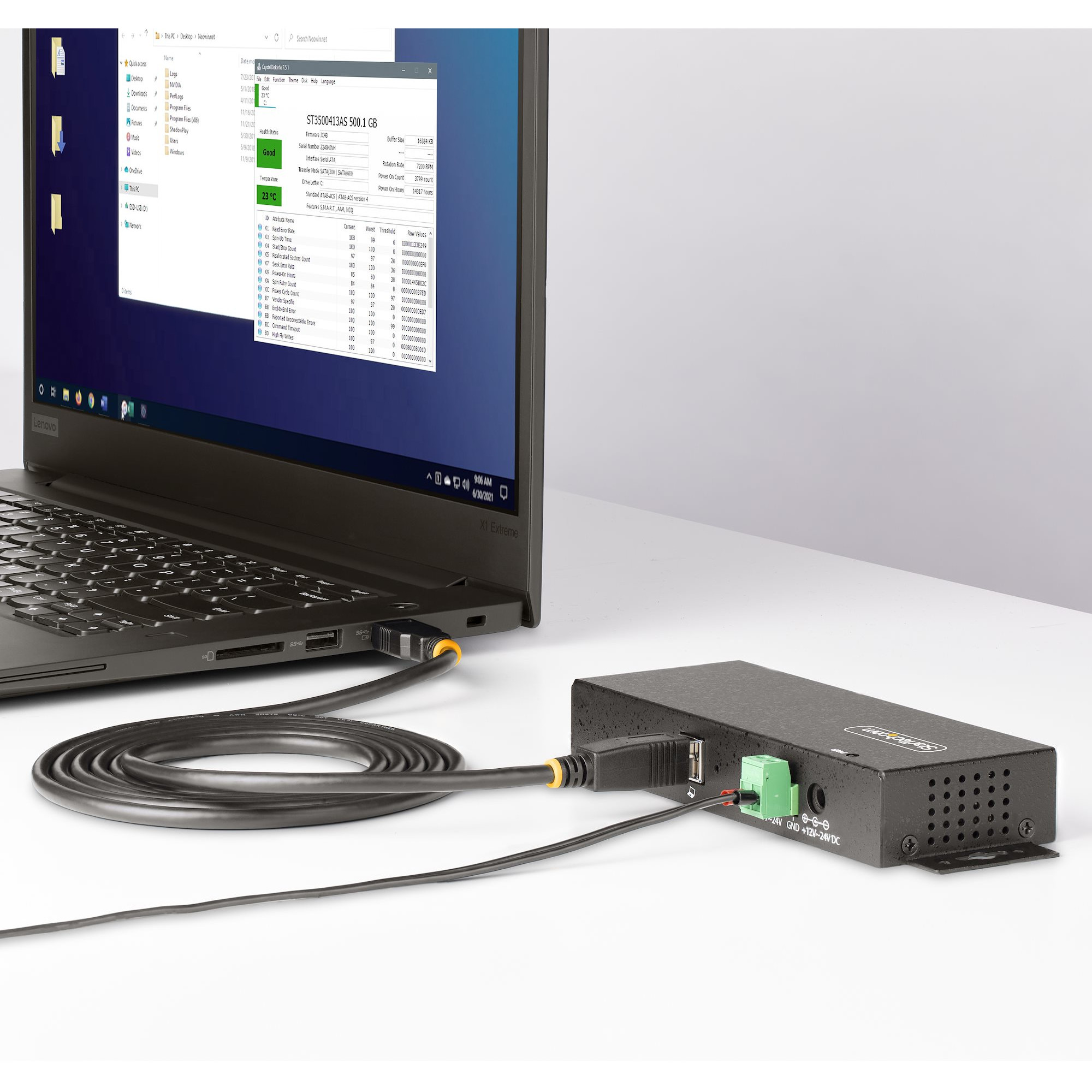 USB Hub STARTECH 7-Port Industrial Housing (USB 3.0/3.1/3.2 Gen 1 5 Gbps, 7 USB-A portova, metalno kućište, ESD & Surge Protection)-15