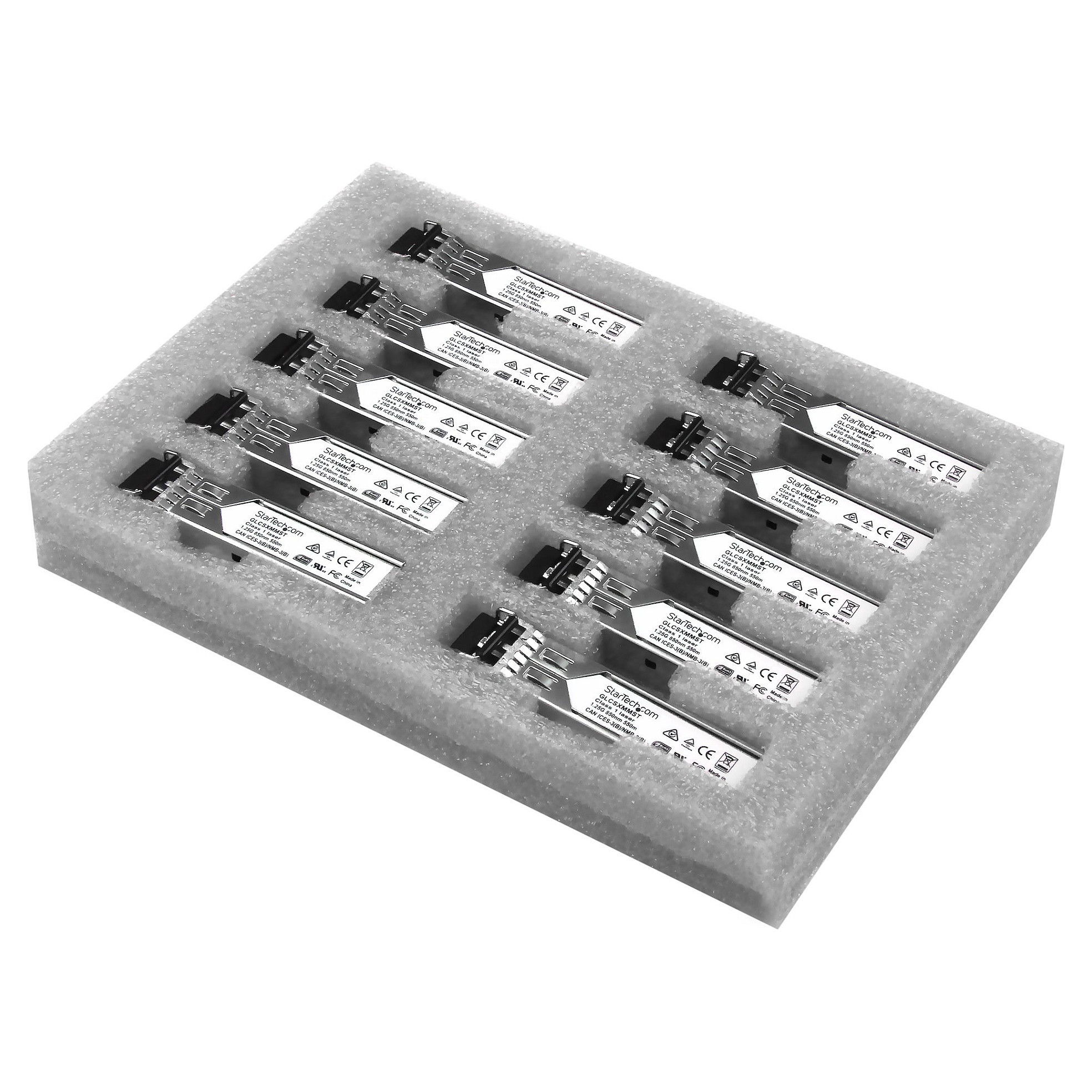 SFP Modul STARTECH GLCSXMM10PST, 10-pack, 1000BASE-SX, Multi-Mode, LC, 550m-1
