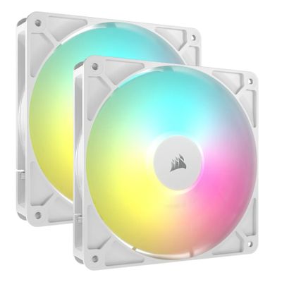 Ventilator za kućište CORSAIR RS140 ARGB PWM (2x14cm, ARGB osvjetljenje, PWM kontrola, bijeli)-1