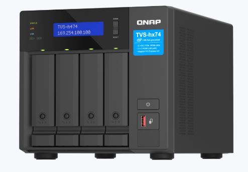 NAS QNAP TVS-H474-PT-8G (intel pentium gold g7400, 8gb so-dimm ddr4, 4 x 2.5"/3.5" sata hdd/ssd, 2 x 2.5gbe, 2x m.2 pcie gen3 x2 slots)-1