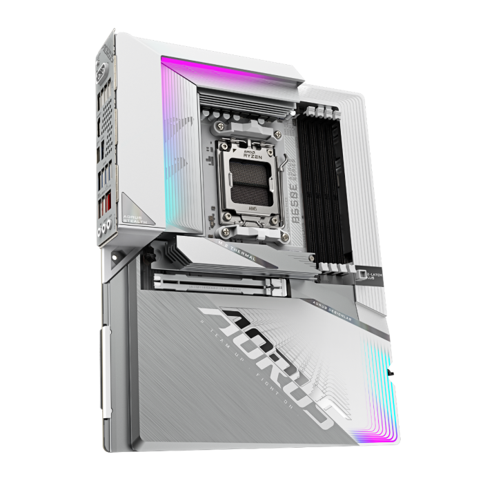Matična ploča GIGABYTE AORUS B650E STEALTH ICE (Socket AM5, AMD B650, DDR5 SDRAM do 8000 MHz, USB-C 3.2 Gen 2x2/DisplayPort, 2.5 Gigabit Ethernet, Bluetooth 5.4, Wi-Fi 7)-9