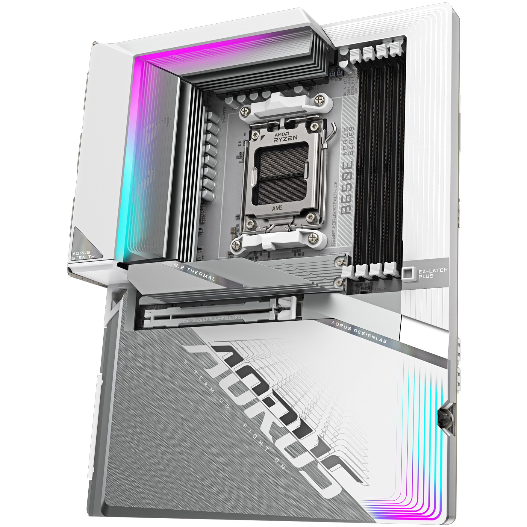 Matična ploča GIGABYTE AORUS B650E STEALTH ICE (Socket AM5, AMD B650, DDR5 SDRAM do 8000 MHz, USB-C 3.2 Gen 2x2/DisplayPort, 2.5 Gigabit Ethernet, Bluetooth 5.4, Wi-Fi 7)-4