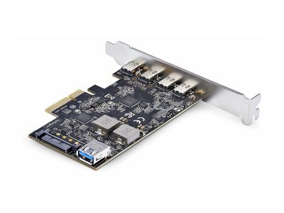 StarTech.com 5-Port USB PCIe Card, USB 3.2 10Gbps, PCI Express Card with 4x USB-C Ports, 1x USB-A Internal Port, USB PCIe Controller Card, Windows/macOS/Linux - USB adapter - PCIe 3.0 x4 - USB-C 3.2 Gen 1 x 4 + USB 3.2 Gen 1 x 1-2