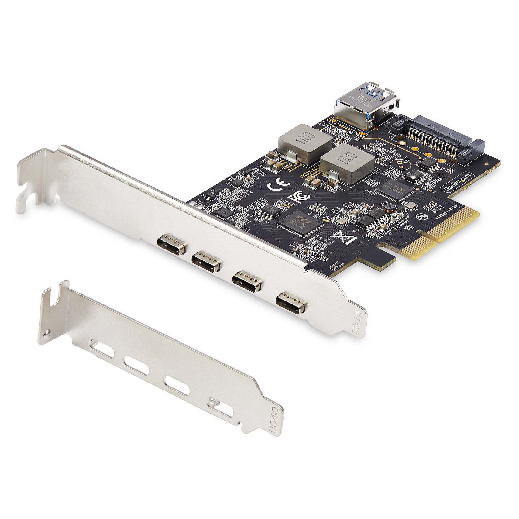 StarTech.com 5-Port USB PCIe Card, USB 3.2 10Gbps, PCI Express Card with 4x USB-C Ports, 1x USB-A Internal Port, USB PCIe Controller Card, Windows/macOS/Linux - USB adapter - PCIe 3.0 x4 - USB-C 3.2 Gen 1 x 4 + USB 3.2 Gen 1 x 1-4