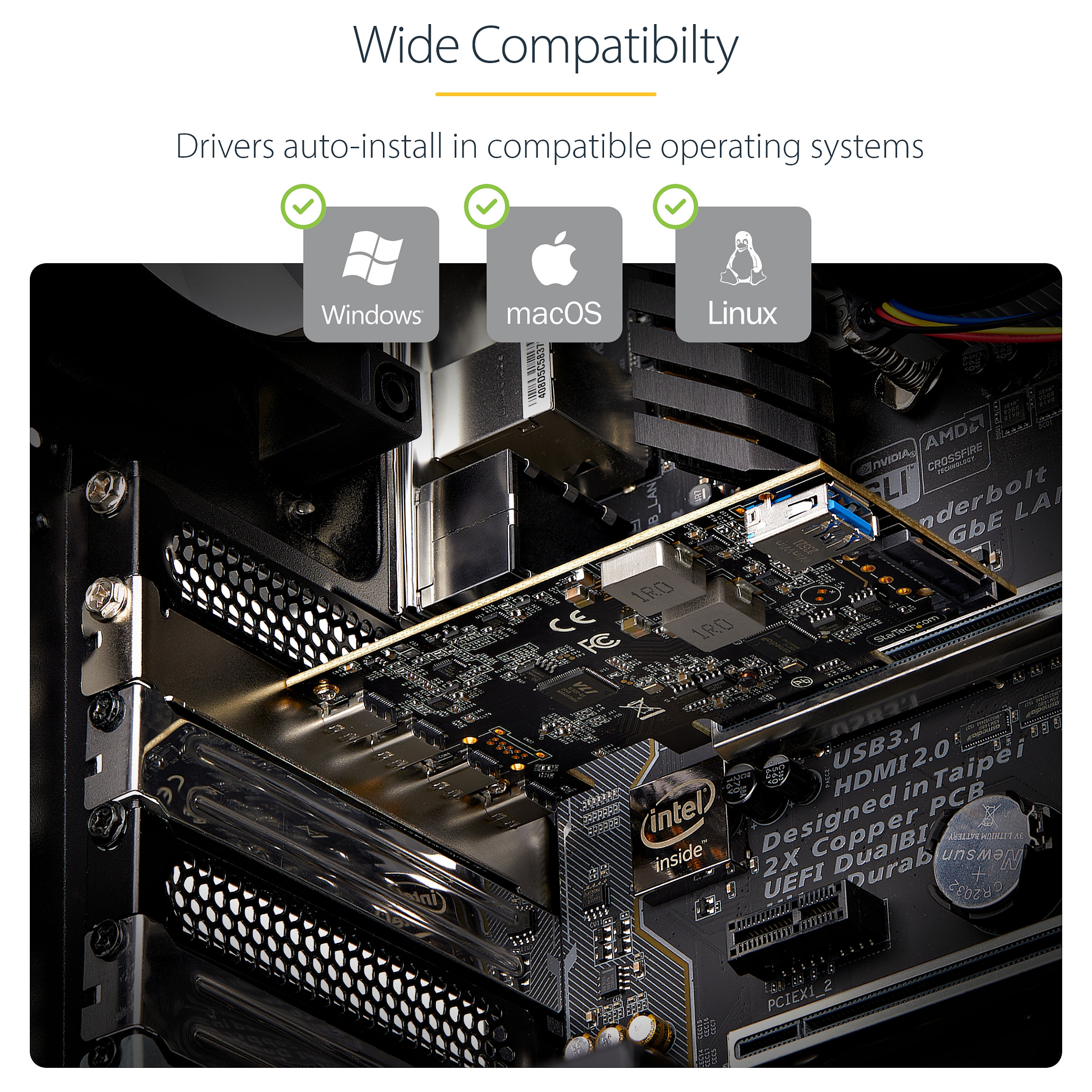 StarTech.com 5-Port USB PCIe Card, USB 3.2 10Gbps, PCI Express Card with 4x USB-C Ports, 1x USB-A Internal Port, USB PCIe Controller Card, Windows/macOS/Linux - USB adapter - PCIe 3.0 x4 - USB-C 3.2 Gen 1 x 4 + USB 3.2 Gen 1 x 1-15