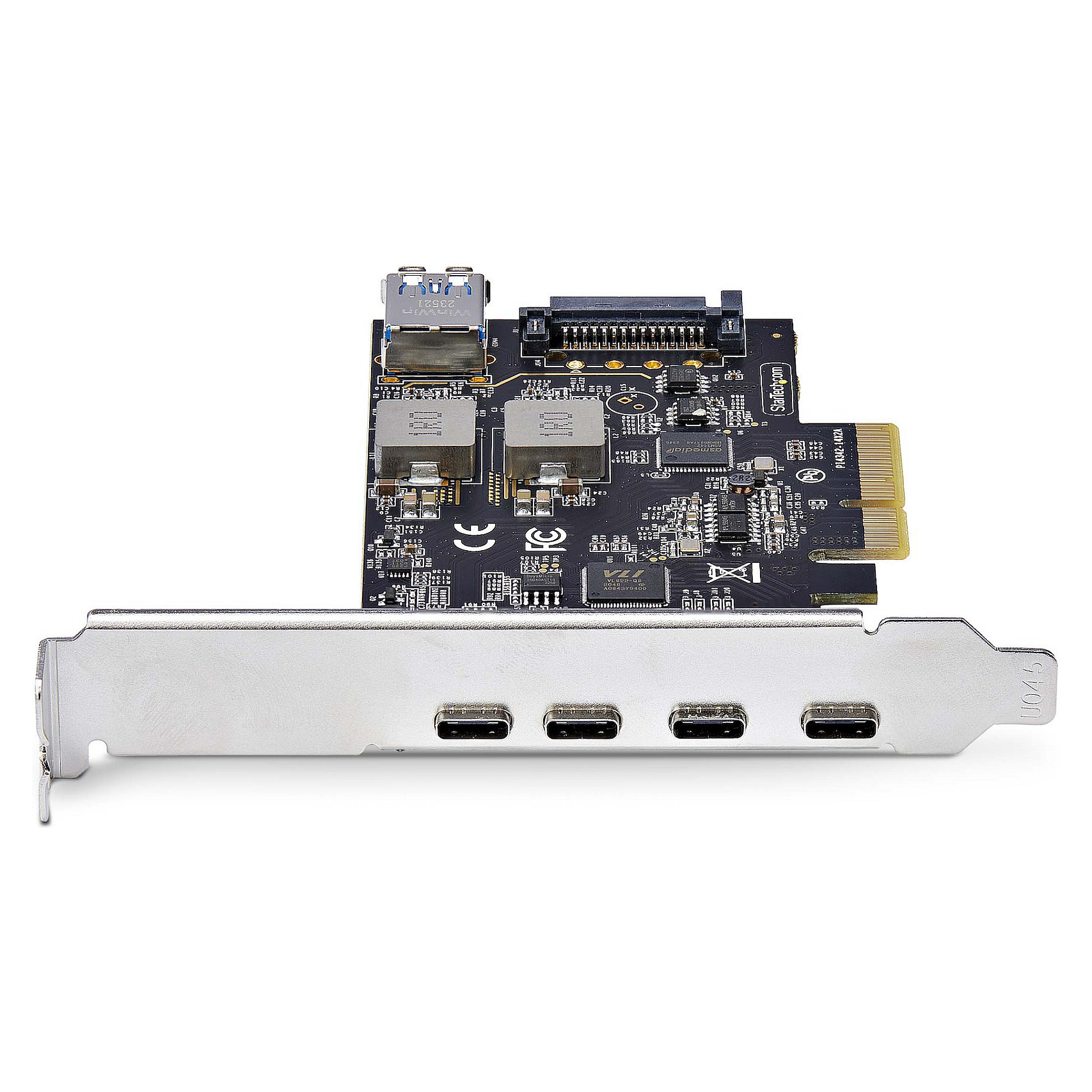 StarTech.com 5-Port USB PCIe Card, USB 3.2 10Gbps, PCI Express Card with 4x USB-C Ports, 1x USB-A Internal Port, USB PCIe Controller Card, Windows/macOS/Linux - USB adapter - PCIe 3.0 x4 - USB-C 3.2 Gen 1 x 4 + USB 3.2 Gen 1 x 1-7