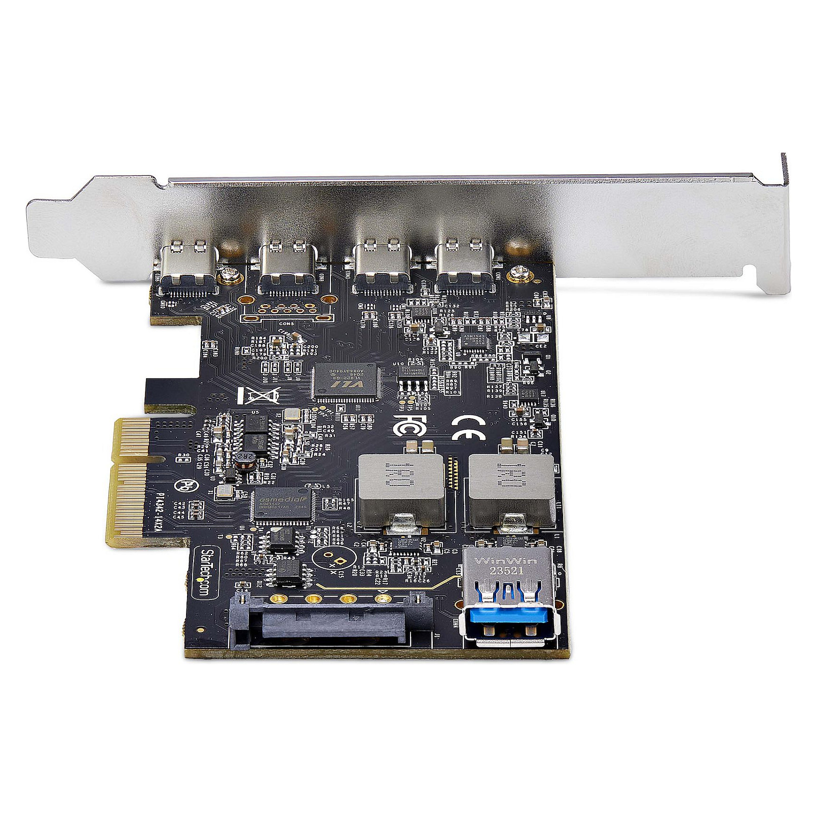 StarTech.com 5-Port USB PCIe Card, USB 3.2 10Gbps, PCI Express Card with 4x USB-C Ports, 1x USB-A Internal Port, USB PCIe Controller Card, Windows/macOS/Linux - USB adapter - PCIe 3.0 x4 - USB-C 3.2 Gen 1 x 4 + USB 3.2 Gen 1 x 1-8