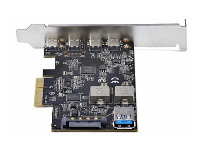StarTech.com 5-Port USB PCIe Card, USB 3.2 10Gbps, PCI Express Card with 4x USB-C Ports, 1x USB-A Internal Port, USB PCIe Controller Card, Windows/macOS/Linux - USB adapter - PCIe 3.0 x4 - USB-C 3.2 Gen 1 x 4 + USB 3.2 Gen 1 x 1-1