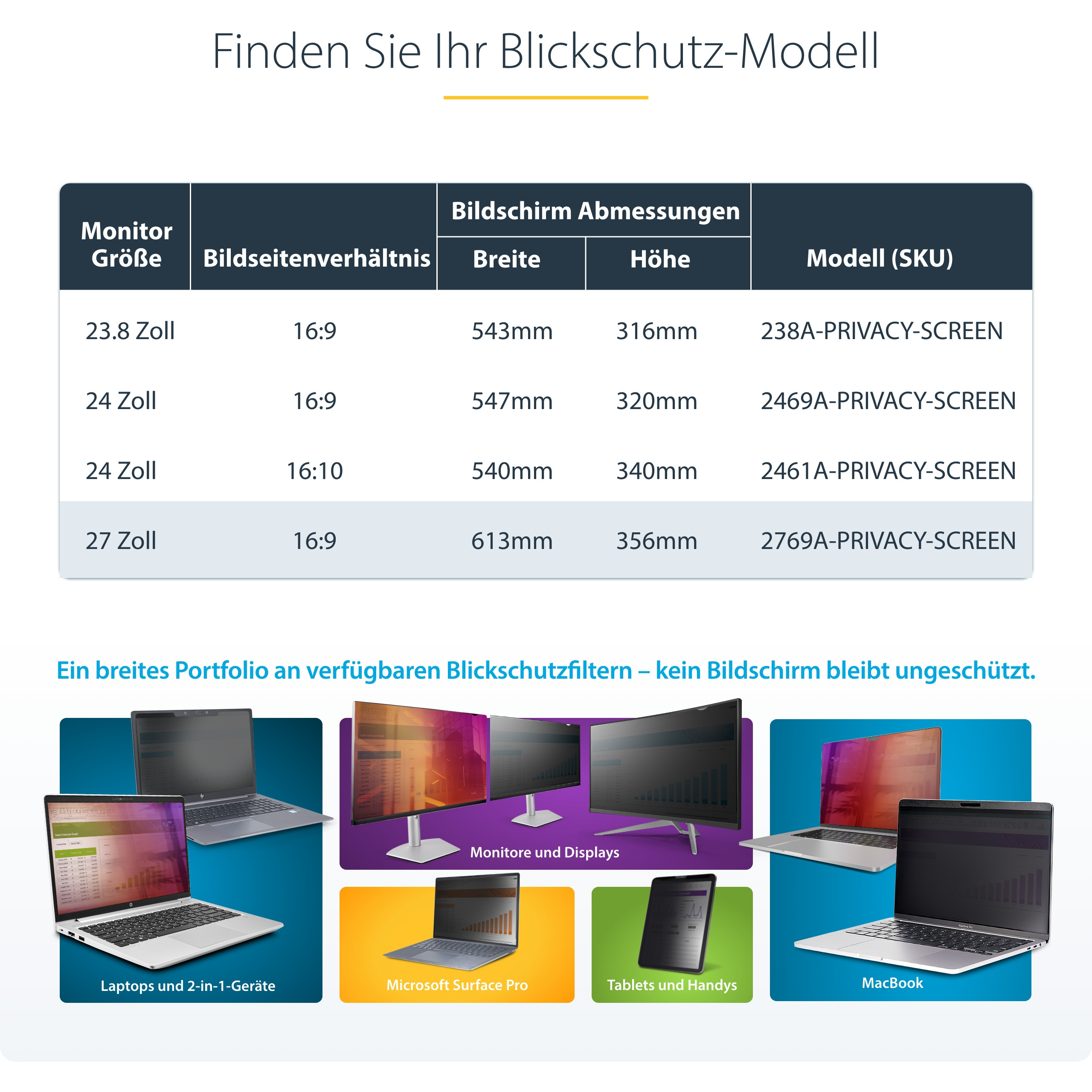 Monitor STARTECH 27-inch Privacy Screen (169)-9