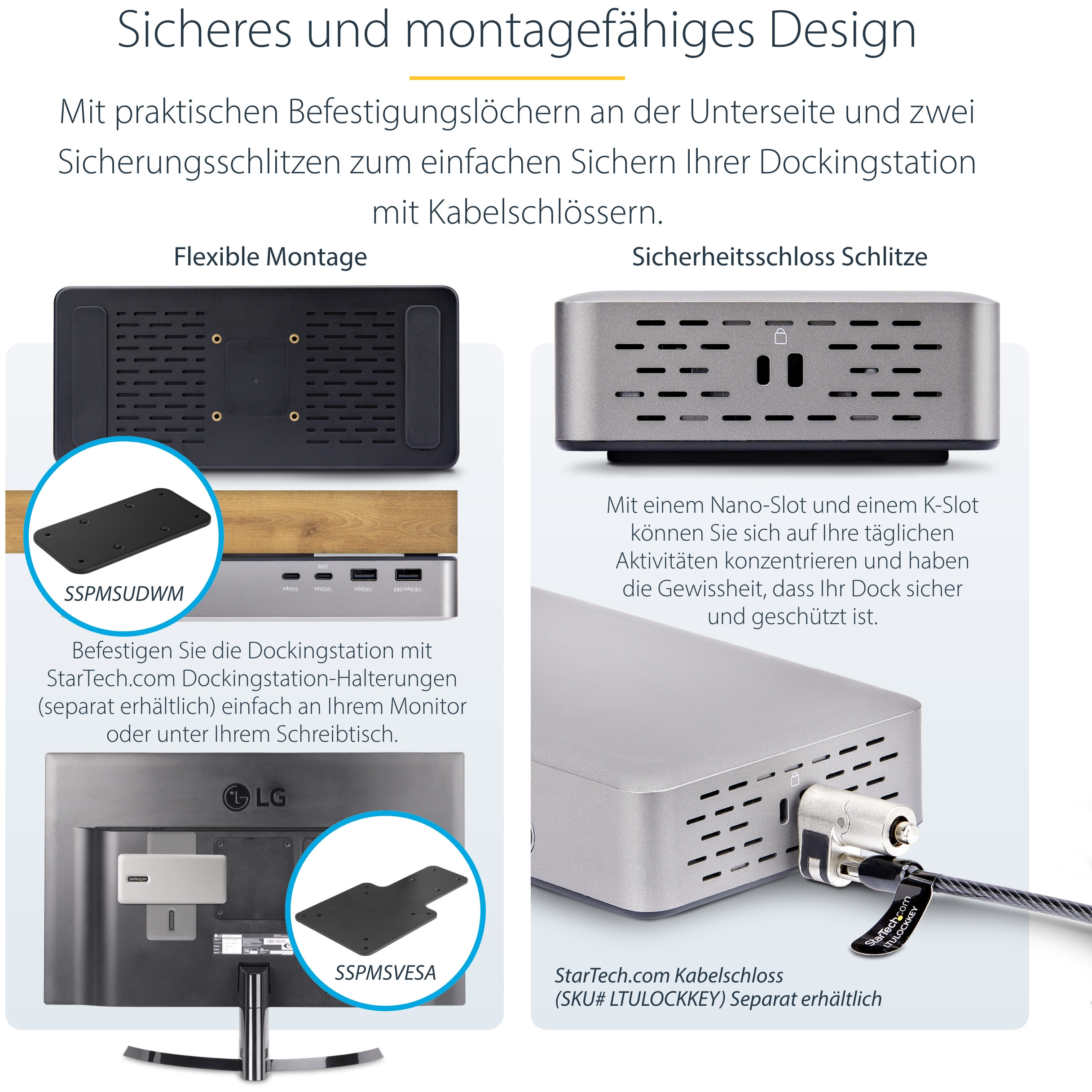 Docking station STARTECH.COM USB4 DOCKING STATION (USB-C 40 Gbps, dual video HDMI, 2x 4K 60 Hz, 6x USB, 2.5 Gigabit Ethernet, 100 W power delivery)-12