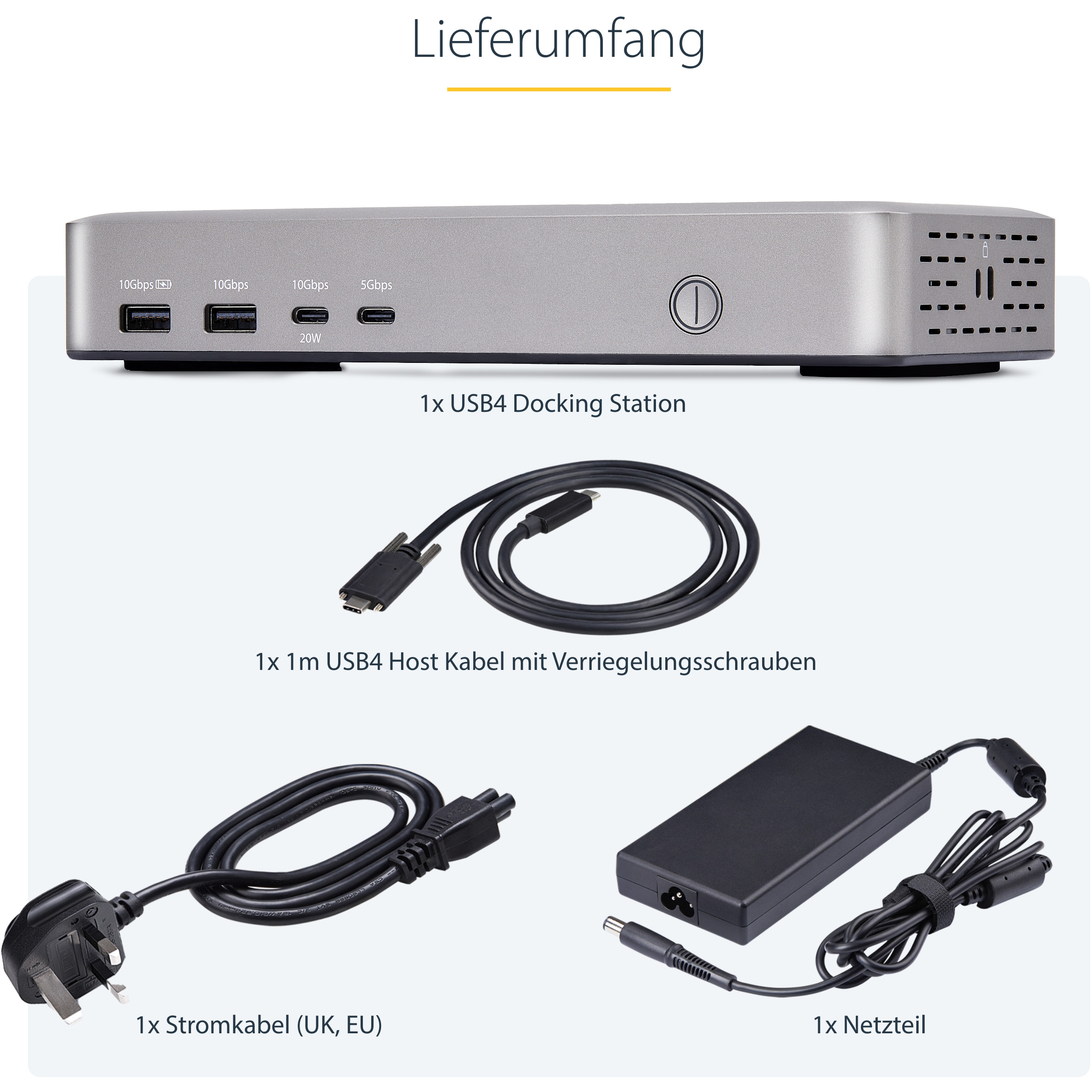 Docking station STARTECH.COM USB4 DOCKING STATION (USB-C 40 Gbps, dual video HDMI, 2x 4K 60 Hz, 6x USB, 2.5 Gigabit Ethernet, 100 W power delivery)-14