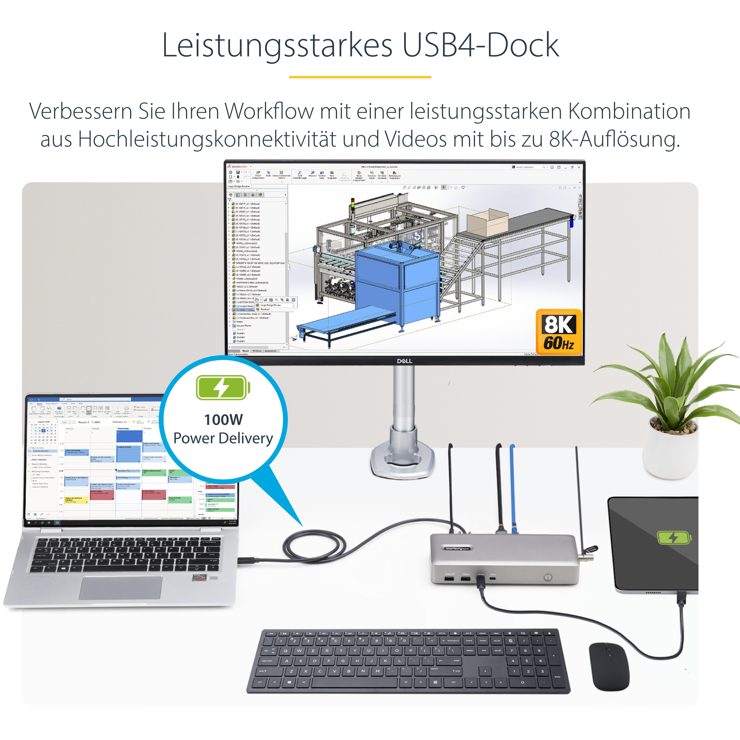 Docking station STARTECH.COM USB4 DOCKING STATION (USB-C 40 Gbps, dual video HDMI, 2x 4K 60 Hz, 6x USB, 2.5 Gigabit Ethernet, 100 W power delivery)-23