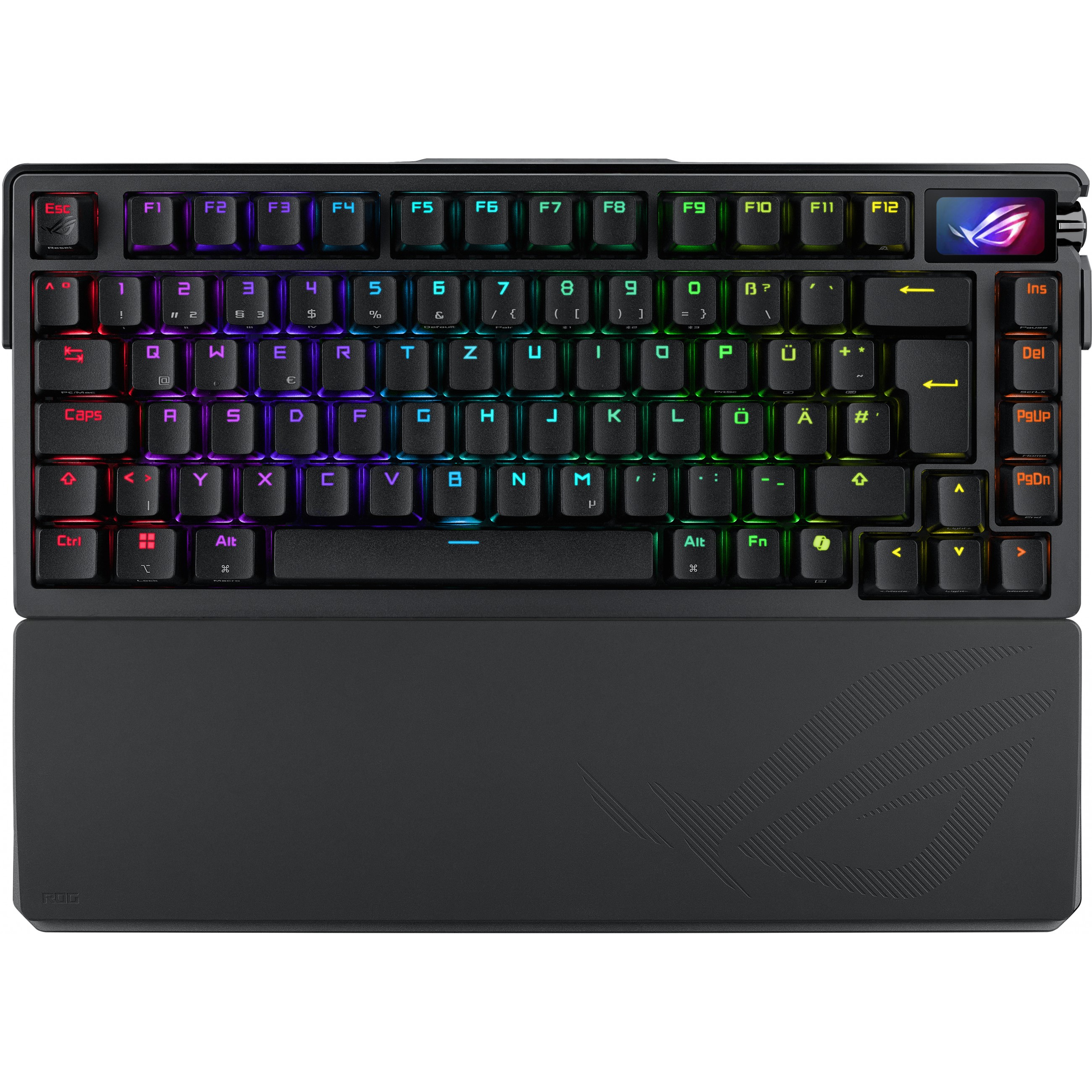 Tipkovnica ASUS ROG Azoth Extreme (RGB LED pozadinsko osvjetljenje, OLED zaslon, bežična i žičana povezanost, mehanički prekidači, 75%) – internacionalna non HR tipkovnica-1