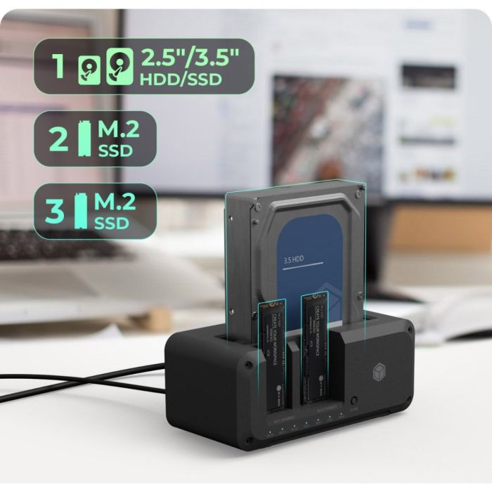 HDD Dock ICY BOX IB-2924MSCL-C31 (2,5 / 3,5 / M.2, USB-C 3.2, klon funkcija)-4
