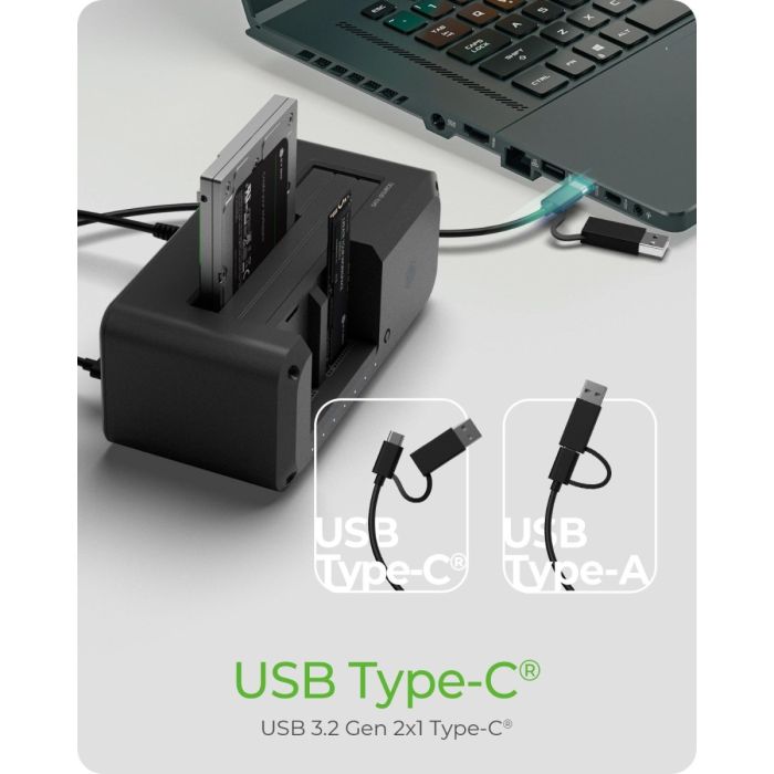 HDD Dock ICY BOX IB-2924MSCL-C31 (2,5 / 3,5 / M.2, USB-C 3.2, klon funkcija)-3