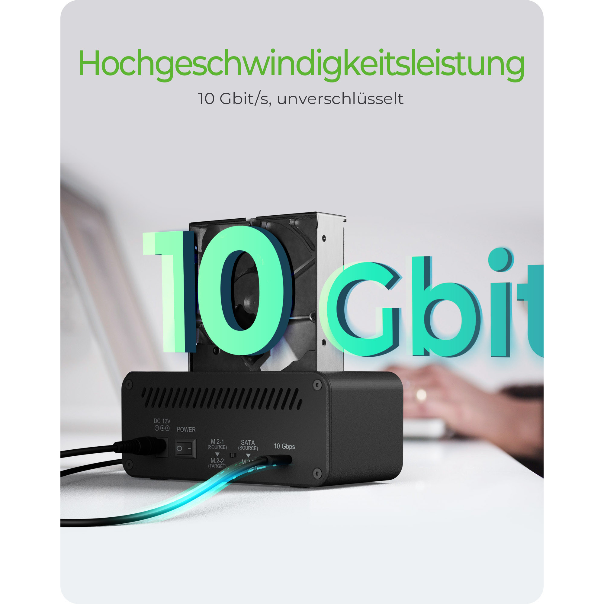 HDD Dock ICY BOX IB-2924MSCL-C31 (2,5 / 3,5 / M.2, USB-C 3.2, klon funkcija)-8