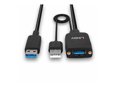 Hibridni USB 3.2 Gen 2 produžni kabel LINDY Tip A 35m crna boja-3