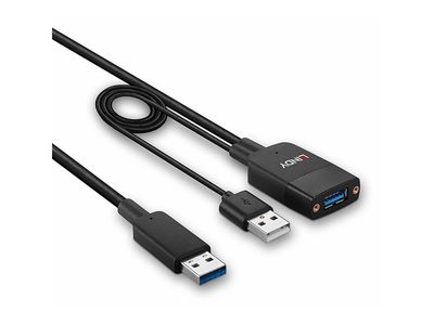 Hibridni USB 3.2 Gen 2 produžni kabel LINDY Tip A 35m crna boja-0