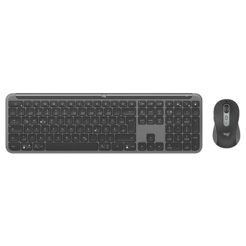Bežični komplet tipkovnice i miša LOGITECH MK950 Slim Combo for Business (bežični, USB prijemnik) - njemački raspored tipki – internacionalna non HR tipkovnica