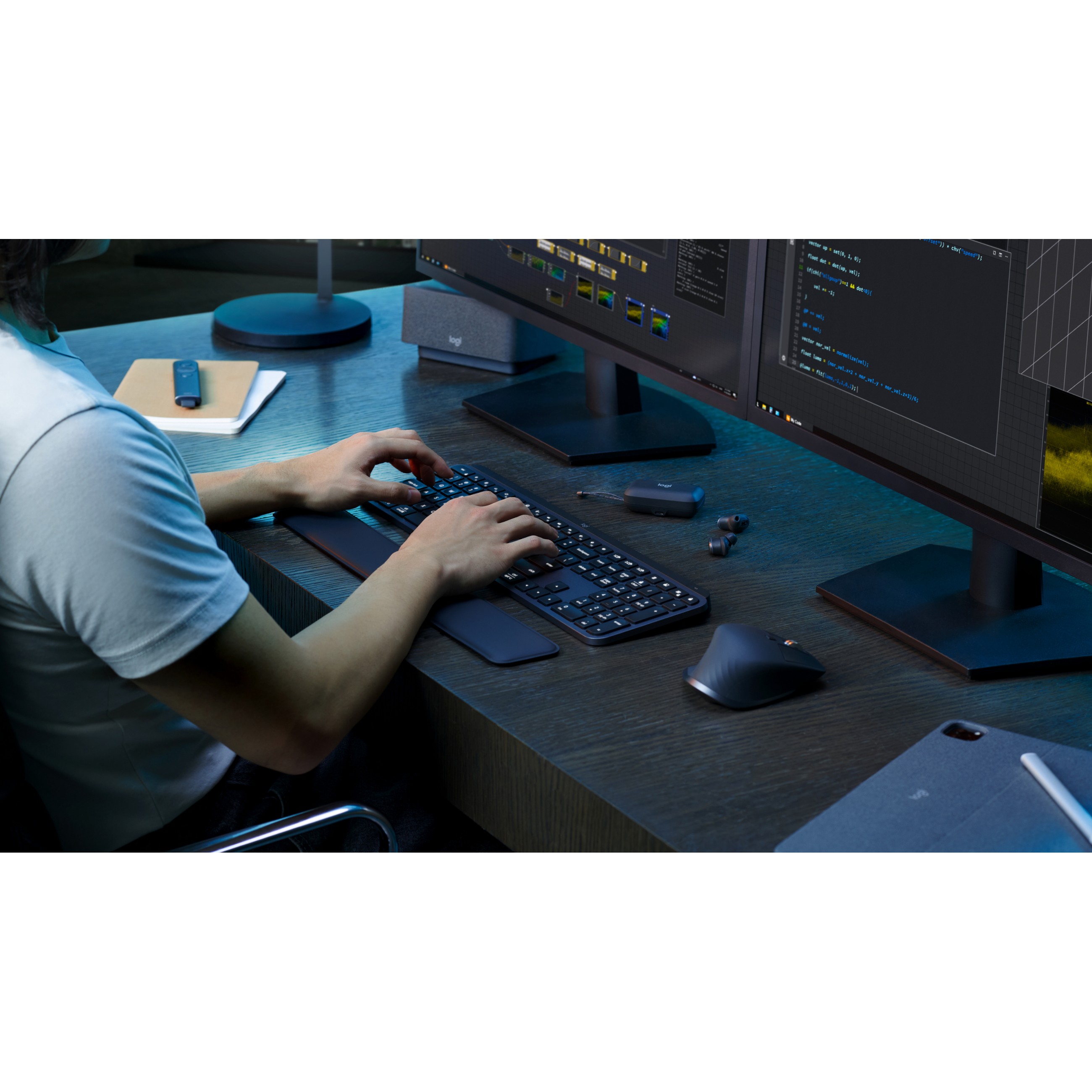 Set tipkovnica i miš LOGITECH MX Keys S Combo, bežični, non-HR tipkovnica, grafitna boja-7