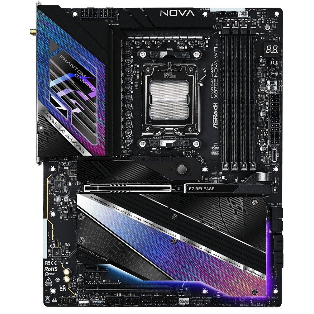Matična ploča ASROCK Phantom Gaming X870E NOVA WiFi (Socket AM5, AMD X870E, DDR5 SDRAM do 8200 MHz, USB4, Wi-Fi 7)-3