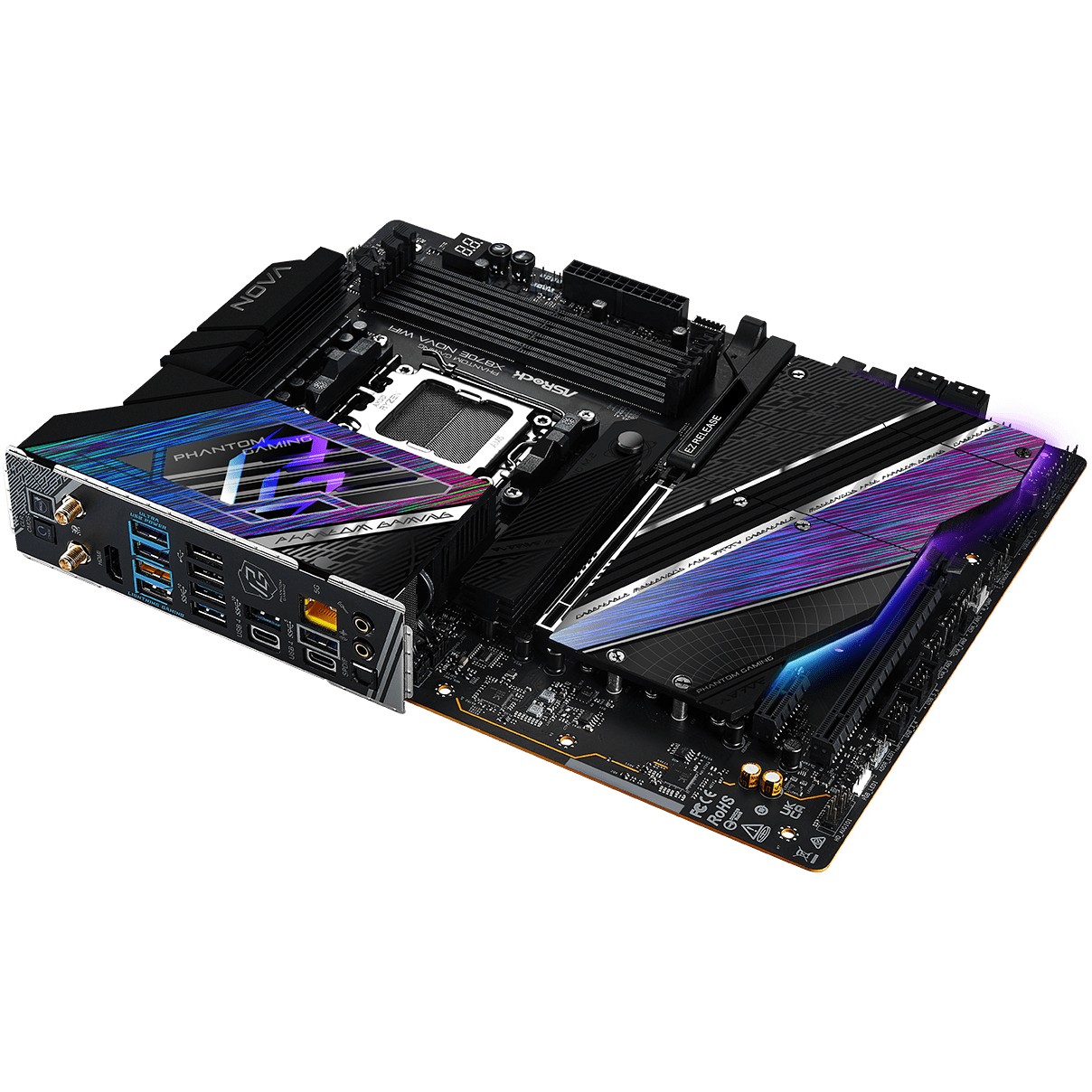 Matična ploča ASROCK Phantom Gaming X870E NOVA WiFi (Socket AM5, AMD X870E, DDR5 SDRAM do 8200 MHz, USB4, Wi-Fi 7)-7