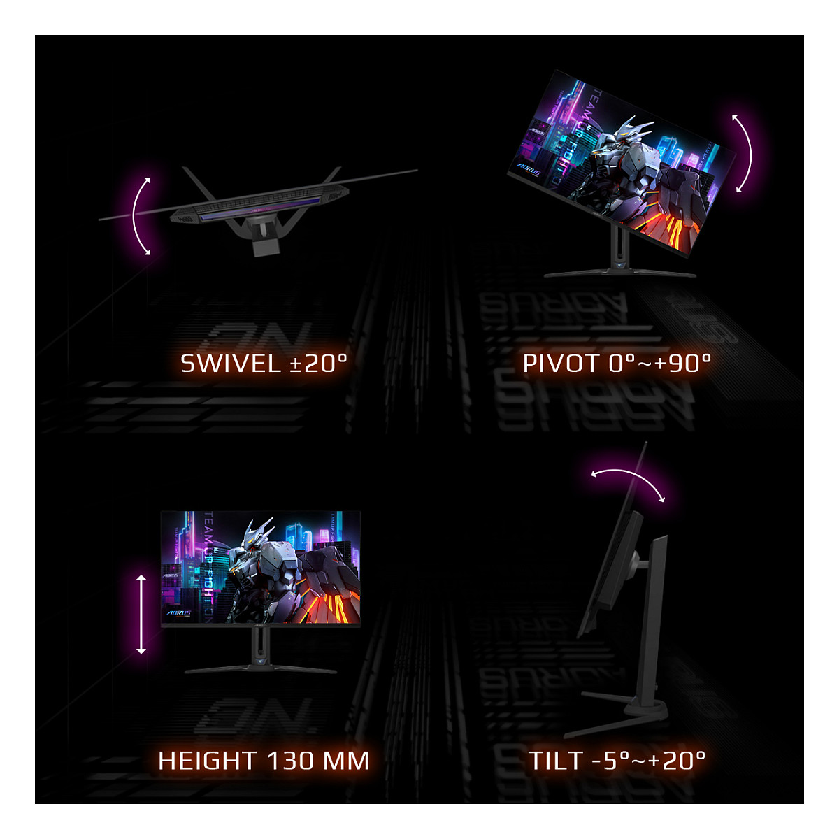 Monitor GIGABYTE AORUS FO32U (32", UHD, OLED, 165 Hz, HDMI/DP/USB-C)-8