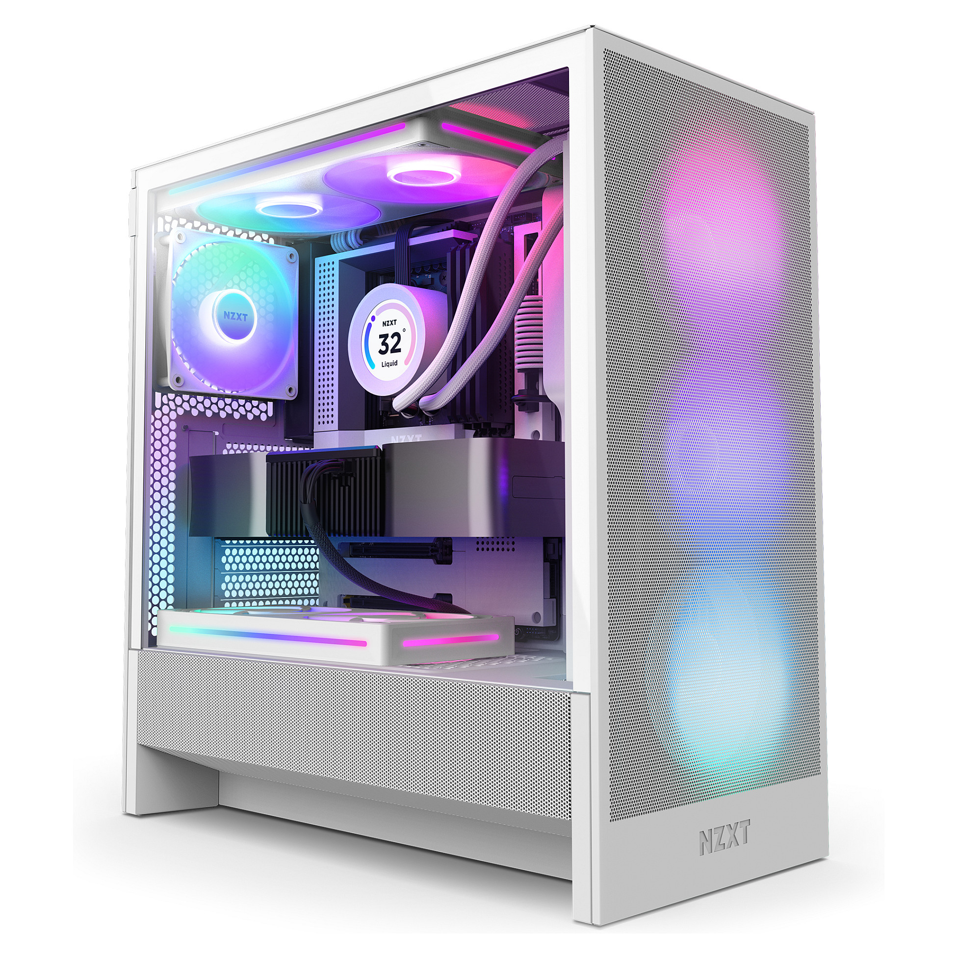 Case NZXT H5 Flow RGB White Midi ATX (2024)-2