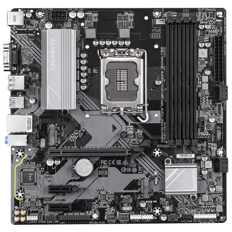 Matična ploča GIGABYTE B760M D3HP (micro ATX, LGA1700 Socket, B760, DDR5 SDRAM, USB 3.2 Gen 1/USB-C 3.2 Gen 1, RGB FUSION)-2