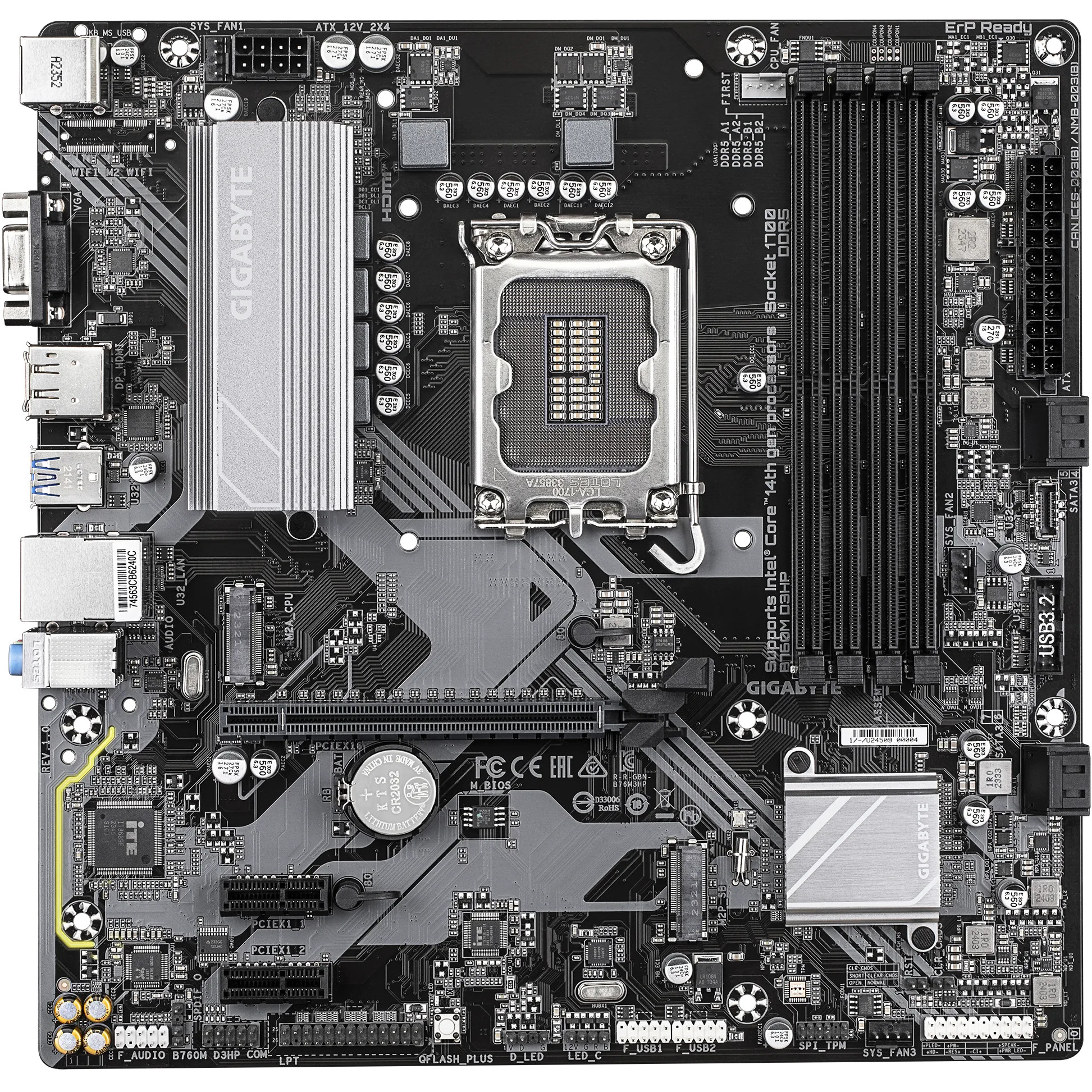 Matična ploča GIGABYTE B760M D3HP (micro ATX, LGA1700 Socket, B760, DDR5 SDRAM, USB 3.2 Gen 1/USB-C 3.2 Gen 1, RGB FUSION)-5